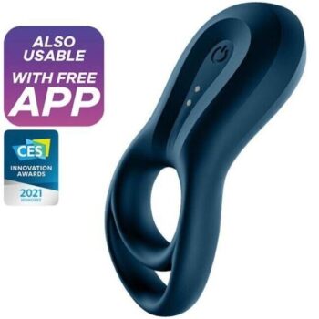 SATISFYER - APPLICATION EPIC DUO RING VIBRATOR BLEU-SATISFYER CONNECT-sextoys-lingerie-bdsm-hygiène-sexshop