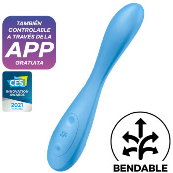 SATISFYER - APPLICATION MULTI VIBRATEUR G-SPOT FLEX 4+ BLEU-SATISFYER CONNECT-sextoys-lingerie-bdsm-hygiène-sexshop