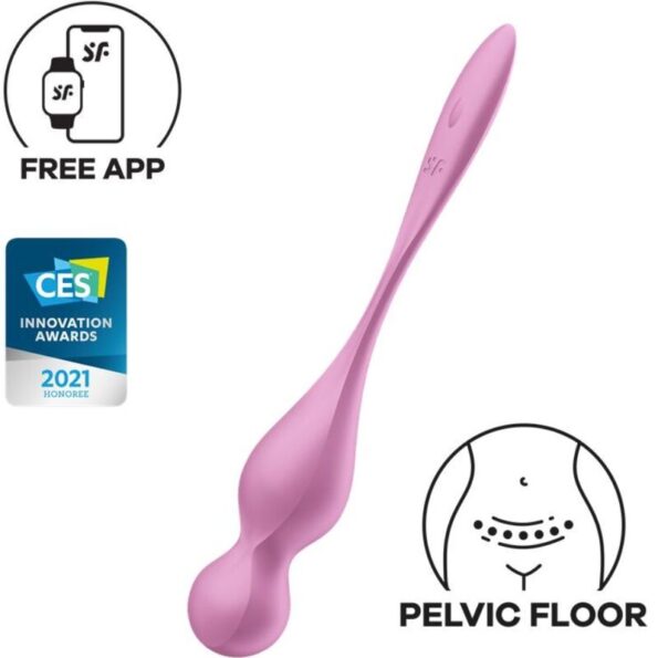 SATISFYER - BALLES VIBRANTES DE KEGEL LOVE BIRDS ROSE-SATISFYER BALLS-sextoys-lingerie-bdsm-hygiène-sexshop