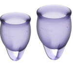SATISFYER - COUPE MENSTRUELLE FEEL CONFIDENT VIOLET 15 + 20 ML-SATISFYER MENSTRUAL CUPS-sextoys-lingerie-bdsm-hygiène-sexshop