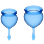 SATISFYER - COUPE MENSTRUELLE FEEL GOOD BLEU FONCÉ 15 + 20 ML-SATISFYER MENSTRUAL CUPS-sextoys-lingerie-bdsm-hygiène-sexshop