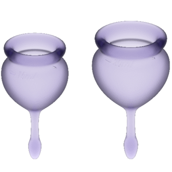 SATISFYER - COUPE MENSTRUELLE FEEL GOOD VIOLET 15 + 20 ML-SATISFYER MENSTRUAL CUPS-sextoys-lingerie-bdsm-hygiène-sexshop