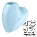 SATISFYER - CUTIE HEART STIMULATEUR ET VIBRATEUR DE PULSE D'AIR BLEU-SATISFYER AIR PULSE-sextoys-lingerie-bdsm-hygiène-sexshop
