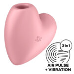 SATISFYER - CUTIE HEART STIMULATEUR ET VIBRATEUR DE PULSE D'AIR ROSE-SATISFYER AIR PULSE-sextoys-lingerie-bdsm-hygiène-sexshop