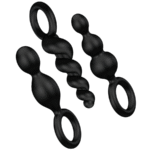 SATISFYER - JEU DE BOUCHONS ANAL 3 PCS NOIR-SATISFYER PLUGS-sextoys-lingerie-bdsm-hygiène-sexshop
