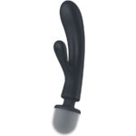 SATISFYER - MASSEUR VIBRATEUR LAPIN TRIPLE LOVER GRIS-SATISFYER VIBRATOR-sextoys-lingerie-bdsm-hygiène-sexshop