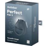 SATISFYER – PERFECT PAIR 2 MULTIVIBRATEUR 2 EN 1 ANNEAU PÉNIS ET STIMULATEUR DE DOIGTS GRIS