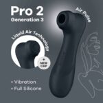 SATISFYER – PRO 2 GÉNÉRATION 3 TECHNOLOGIE AIR LIQUIDE NOIR