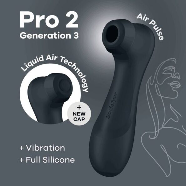 SATISFYER - PRO 2 GÉNÉRATION 3 TECHNOLOGIE AIR LIQUIDE NOIR-SATISFYER AIR PULSE-sextoys-lingerie-bdsm-hygiène-sexshop
