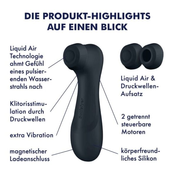 SATISFYER - PRO 2 GÉNÉRATION 3 TECHNOLOGIE AIR LIQUIDE NOIR-SATISFYER AIR PULSE-sextoys-lingerie-bdsm-hygiène-sexshop