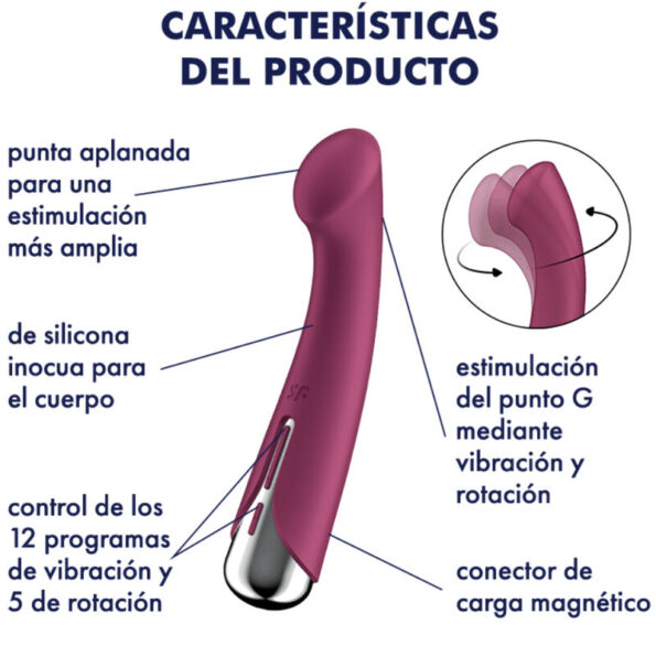 SATISFYER - SPINNING G-SPORT 1 VIBRATEUR ROTATOR ROUGE-SATISFYER VIBRATOR-sextoys-lingerie-bdsm-hygiène-sexshop