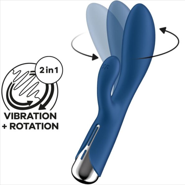 SATISFYER - SPINNING RABBIT 1 CLITORIS ET STIMULATION DU POINT G BLEU-SATISFYER VIBRATOR-sextoys-lingerie-bdsm-hygiène-sexshop