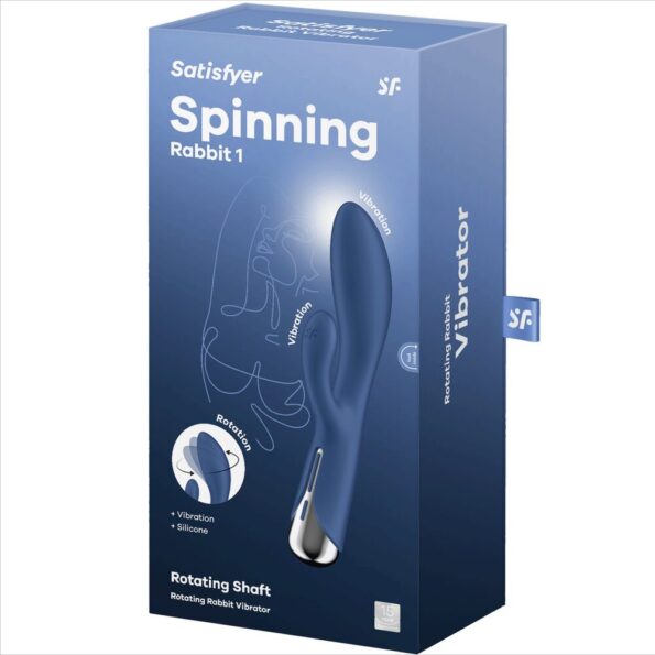 SATISFYER - SPINNING RABBIT 1 CLITORIS ET STIMULATION DU POINT G BLEU-SATISFYER VIBRATOR-sextoys-lingerie-bdsm-hygiène-sexshop