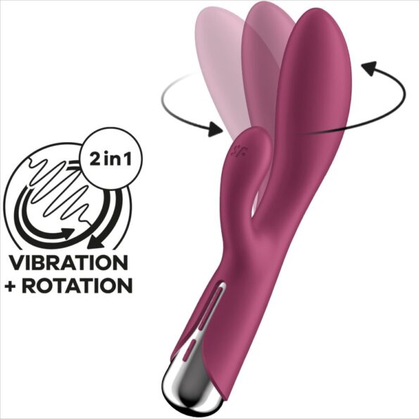 SATISFYER - SPINNING RABBIT 1 CLITORIS ET STIMULATION DU POINT G ROUGE-SATISFYER VIBRATOR-sextoys-lingerie-bdsm-hygiène-sexshop