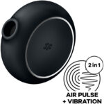 SATISFYER - STIMULATEUR ET VIBRATEUR DOUBLE AIR PULSE PRO TO GO 3 NOIR-SATISFYER AIR PULSE-sextoys-lingerie-bdsm-hygiène-sexshop