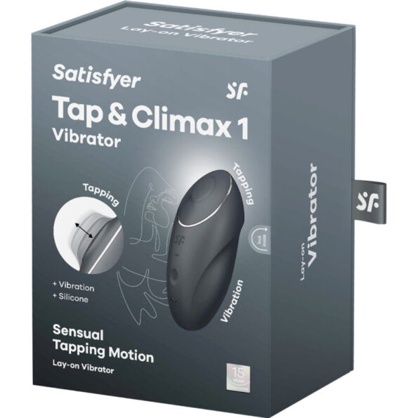 SATISFYER - TAP & CLIMAX 1 VIBRATEUR LAY-ON NOIR-SATISFYER LAYONS-sextoys-lingerie-bdsm-hygiène-sexshop