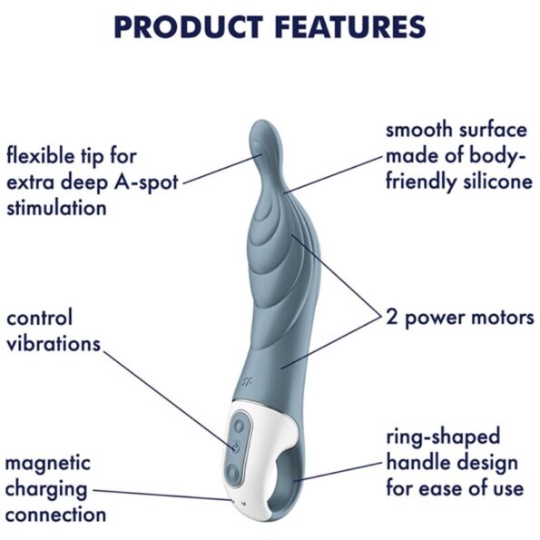 SATISFYER - VIBRATEUR AMAZING 2 ASPOT GRIS-SATISFYER VIBRATOR-sextoys-lingerie-bdsm-hygiène-sexshop