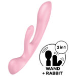 SATISFYER - VIBRATION HYBRIDE TRIPLE OH ROSE-SATISFYER VIBRATOR-sextoys-lingerie-bdsm-hygiène-sexshop