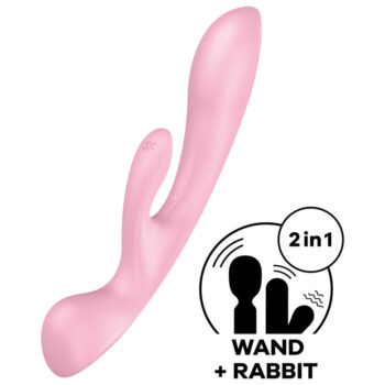 SATISFYER - VIBRATION HYBRIDE TRIPLE OH ROSE-SATISFYER VIBRATOR-sextoys-lingerie-bdsm-hygiène-sexshop