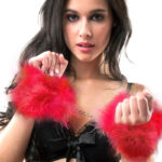 SECRETPLAY - MENOTTES MARABOU ROUGE-SECRETPLAY 100% FETISH-sextoys-lingerie-bdsm-hygiène-sexshop