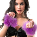 SECRETPLAY - MENOTTES MARABOU VIOLET-SECRETPLAY 100% FETISH-sextoys-lingerie-bdsm-hygiène-sexshop