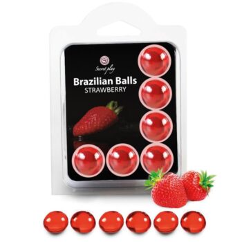 SECRETPLAY - SET 6 BALLES BRÉSILIENNES FRAISE-SECRETPLAY COSMETIC-sextoys-lingerie-bdsm-hygiène-sexshop
