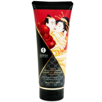 SHUNGA - CRÈME DE MASSAGE FRAISE ET CAVA 200 ML-SHUNGA MASSAGE CREAM-sextoys-lingerie-bdsm-hygiène-sexshop