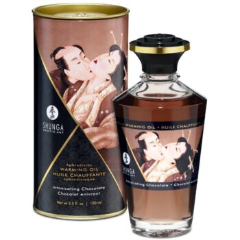 SHUNGA - HUILE DE MASSAGE À EFFET CHALEUR SAVEUR INTENSE DE CHOCOLAT 100 ML-SHUNGA OILS-sextoys-lingerie-bdsm-hygiène-sexshop