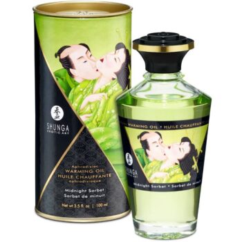 SHUNGA - HUILE DE MASSAGE À EFFET CHALEUR SAVEUR SORBT DE MINUIT 100 ML-SHUNGA OILS-sextoys-lingerie-bdsm-hygiène-sexshop