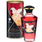 SHUNGA - HUILE DE MASSAGE EFFET CHALEUR FRAISES ET CAVA 100 ML-SHUNGA OILS-sextoys-lingerie-bdsm-hygiène-sexshop