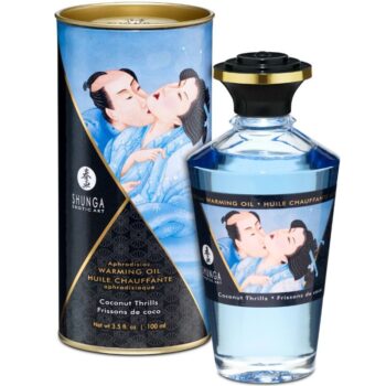 SHUNGA - HUILE DE MASSAGE EFFET CHALEUR SAVEUR COCO 100 ML-SHUNGA OILS-sextoys-lingerie-bdsm-hygiène-sexshop