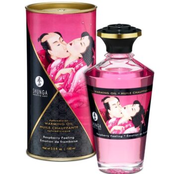SHUNGA - HUILE DE MASSAGE EFFET THERMIQUE SAVEUR INTENSE DE FRAMBOISE 100 ML-SHUNGA OILS-sextoys-lingerie-bdsm-hygiène-sexshop