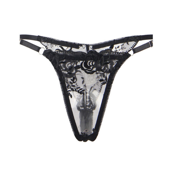 SUBBLIME - 945244 SOUTIEN-GORGE + CULOTTE AVEC PORTE-JARRETELLES MOTIF FLORAL NOIR L/XL-SUBBLIME SETS-sextoys-lingerie-bdsm-hygiène-sexshop