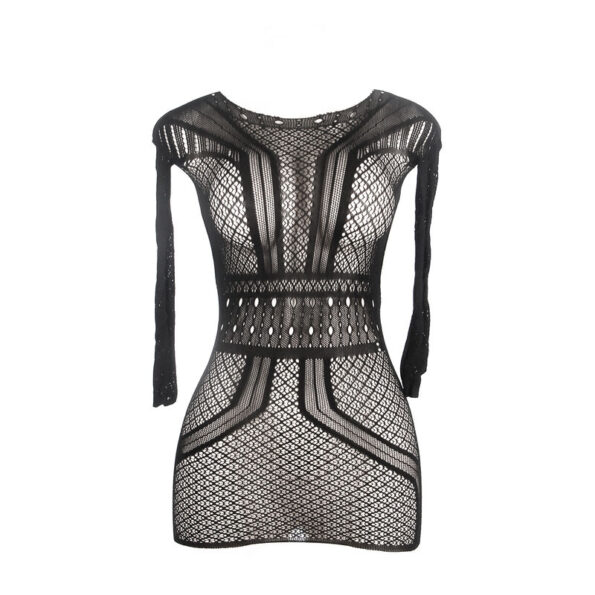 SUBBLIME - 951931 ROBE COURTE EN RÉSILLE AVEC DOS NU TAILLE UNIQUE-SUBBLIME DRESSES-sextoys-lingerie-bdsm-hygiène-sexshop