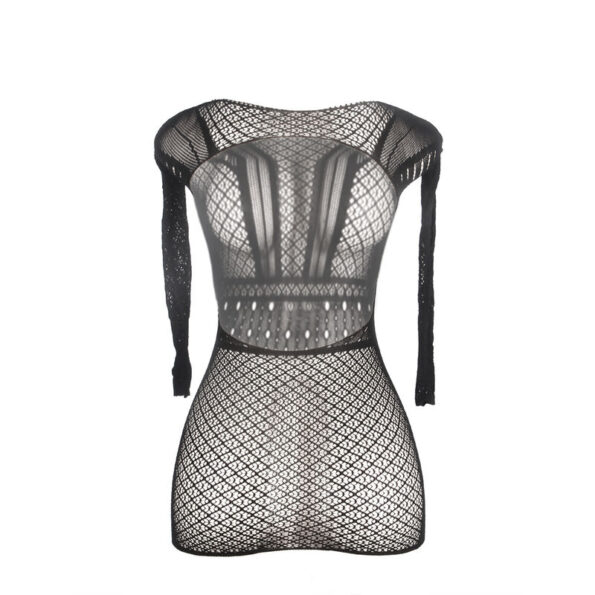 SUBBLIME - 951931 ROBE COURTE EN RÉSILLE AVEC DOS NU TAILLE UNIQUE-SUBBLIME DRESSES-sextoys-lingerie-bdsm-hygiène-sexshop