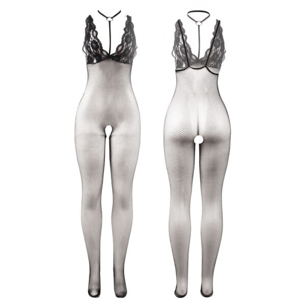 SUBBLIME - 951993 BODYSTOCKING RÉSILLE TRANSPARENTE NOIRE SANS FOURRURE TAILLE UNIQUE-SUBBLIME BODYSTOCKINGS-sextoys-lingerie-bdsm-hygiène-sexshop