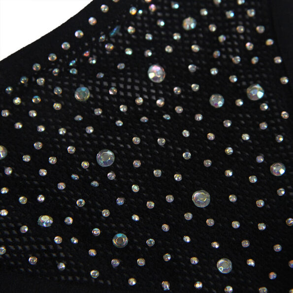SUBBLIME - 952174 BODYSTOCKING RESILLE AVEC GANTS ET DIAMANTS NOIR TAILLE UNIQUE-SUBBLIME BODYSTOCKINGS-sextoys-lingerie-bdsm-hygiène-sexshop