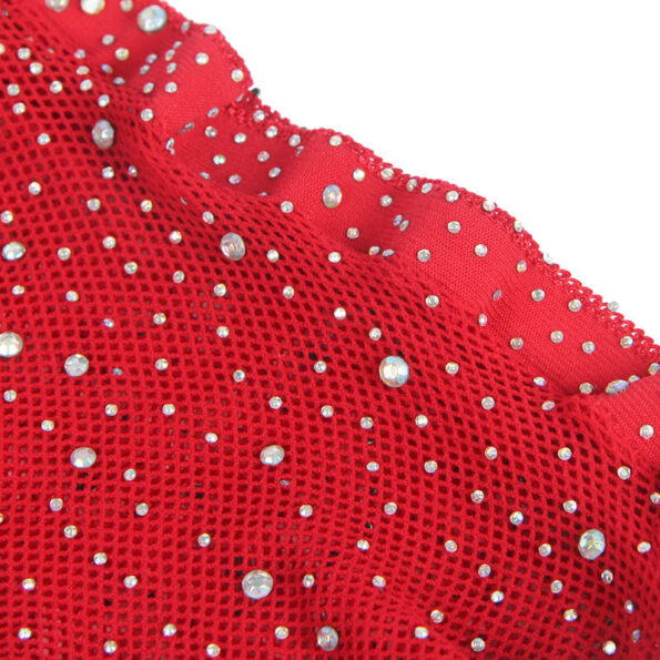 SUBBLIME - 952181 BODYSTOCKING RESILLE AVEC GANTS ET DIAMANTS ROUGE TAILLE UNIQUE-SUBBLIME BODYSTOCKINGS-sextoys-lingerie-bdsm-hygiène-sexshop