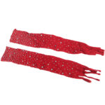 SUBBLIME – 952181 BODYSTOCKING RESILLE AVEC GANTS ET DIAMANTS ROUGE TAILLE UNIQUE