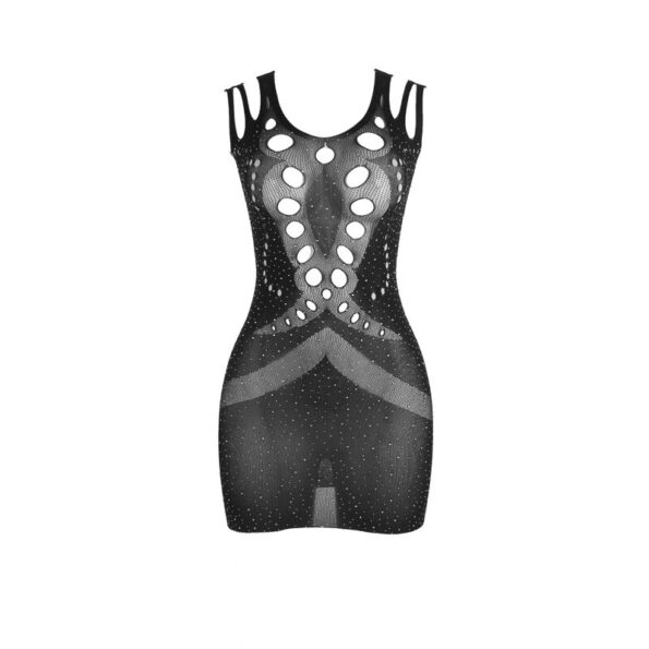 SUBBLIME - 952198 ROBE RESILLE AVEC DIAMANTS BRILLANTS NOIR TAILLE UNIQUE-SUBBLIME DRESSES-sextoys-lingerie-bdsm-hygiène-sexshop