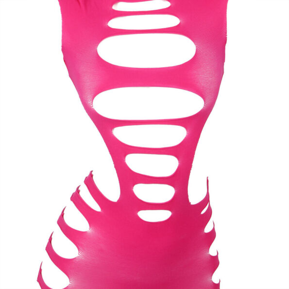 SUBBLIME - 952273 ROBE RÉSILLE ÉLASTIQUE MANCHES LONGUES ROSE TAILLE UNIQUE-SUBBLIME DRESSES-sextoys-lingerie-bdsm-hygiène-sexshop