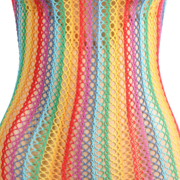 SUBBLIME - 952341 ROBE RÉSEILLE ARC-EN-CIEL TAILLE UNIQUE-SUBBLIME DRESSES-sextoys-lingerie-bdsm-hygiène-sexshop