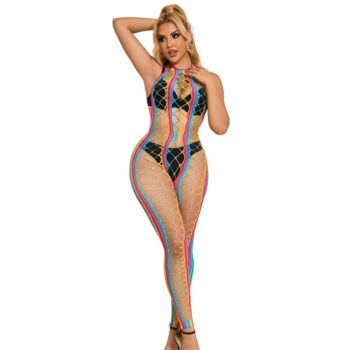 SUBBLIME - 952358 ROBE RÉSILLE COL LICOU ARC-EN-CIEL TAILLE UNIQUE-SUBBLIME DRESSES-sextoys-lingerie-bdsm-hygiène-sexshop