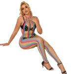 SUBBLIME – 952358 ROBE RÉSILLE COL LICOU ARC-EN-CIEL TAILLE UNIQUE