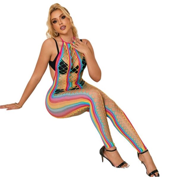 SUBBLIME - 952358 ROBE RÉSILLE COL LICOU ARC-EN-CIEL TAILLE UNIQUE-SUBBLIME DRESSES-sextoys-lingerie-bdsm-hygiène-sexshop