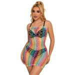 SUBBLIME – 952365 ROBE RÉSEILLE ÉPAULES NUES ARC-EN-CIEL TAILLE UNIQUE