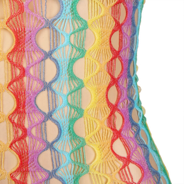 SUBBLIME - 952365 ROBE RÉSEILLE ÉPAULES NUES ARC-EN-CIEL TAILLE UNIQUE-SUBBLIME DRESSES-sextoys-lingerie-bdsm-hygiène-sexshop