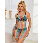 SUBBLIME – 952365 ROBE RÉSEILLE ÉPAULES NUES ARC-EN-CIEL TAILLE UNIQUE