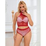SUBBLIME – 952402 ENSEMBLE RESILLE AVEC LOSANGES ROSES TAILLE UNIQUE