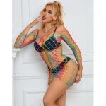 SUBBLIME – 952426 ROBE RÉSILLE MANCHES LONGUES ARC-EN-CIEL TAILLE UNIQUE